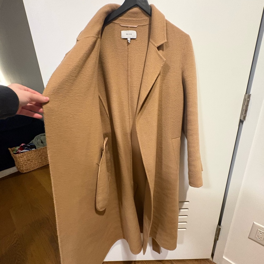 Reiss Camel Belted Trench Coat - Picture 7 of 8